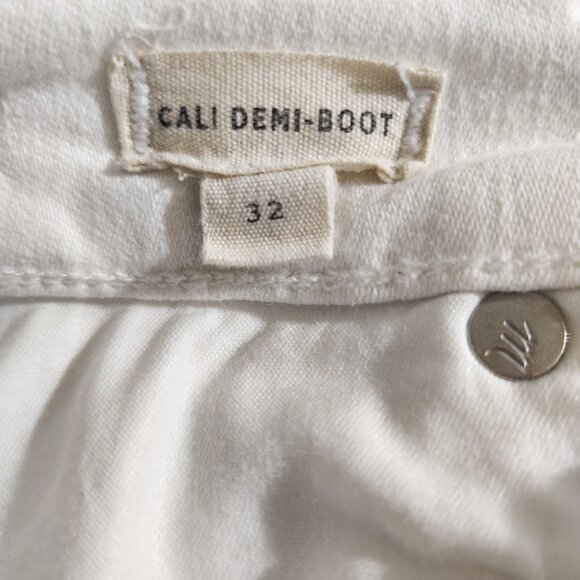 Madewell Women's 32 White Zip Belt Loop Cali Demi- Boot Crop Jeans Stretch - Picture 16 of 16